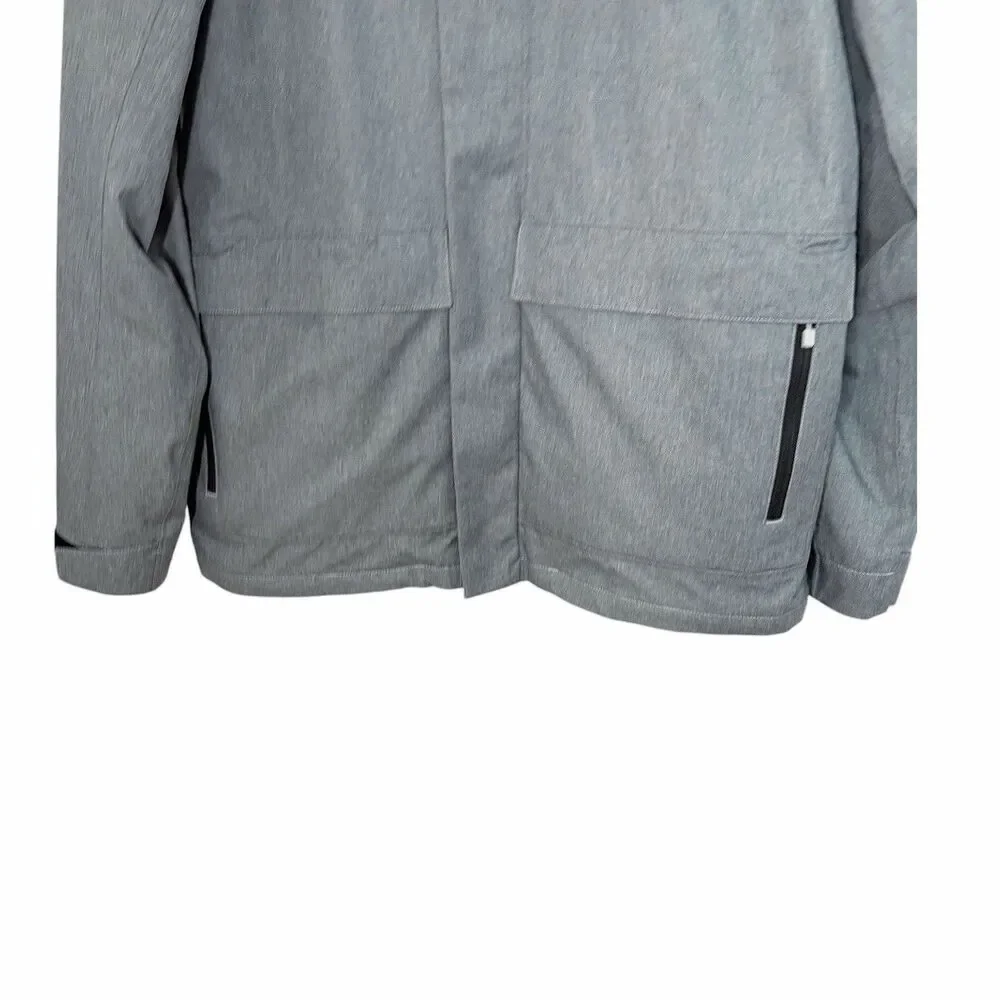 The North Face Mens Large Hooded Decent Jacket Gray Full Zip No Lining